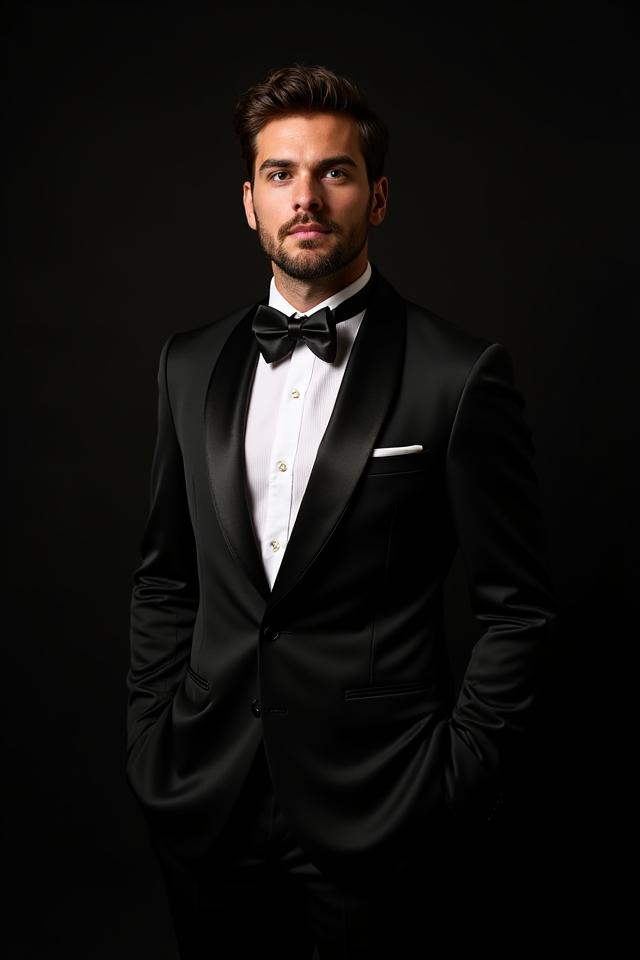 Eleganter Mann in einem schwarzen Smoking.
